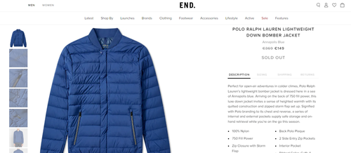 Polo Ralph Lauren Lightweight Down Bomber Jacket Size S Padded Coat RRP £300 - Picture 7 of 7