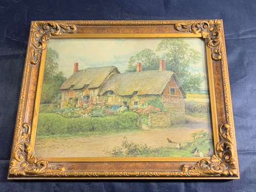 litho print numbered 1507 print in fun vintage frame cute cottage 14 - Picture 1 of 9