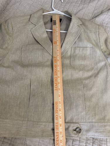 Kasper Womans 14p Linen Blend Lined Trucker Jacket Pocket’s Boho Layering - Picture 11 of 15