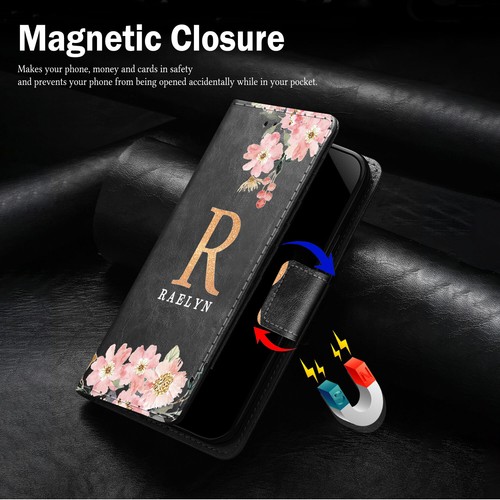 Stand Wallet Leder Personalisiert Hülle für iPhone 15 14 16 Pro 13 12 Handyhülle - Bild 28 von 96