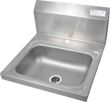 BK Resources BKHS-D-1410-1 Stainless Deck Mount Hand Sink 14" x 10" Drain NSF