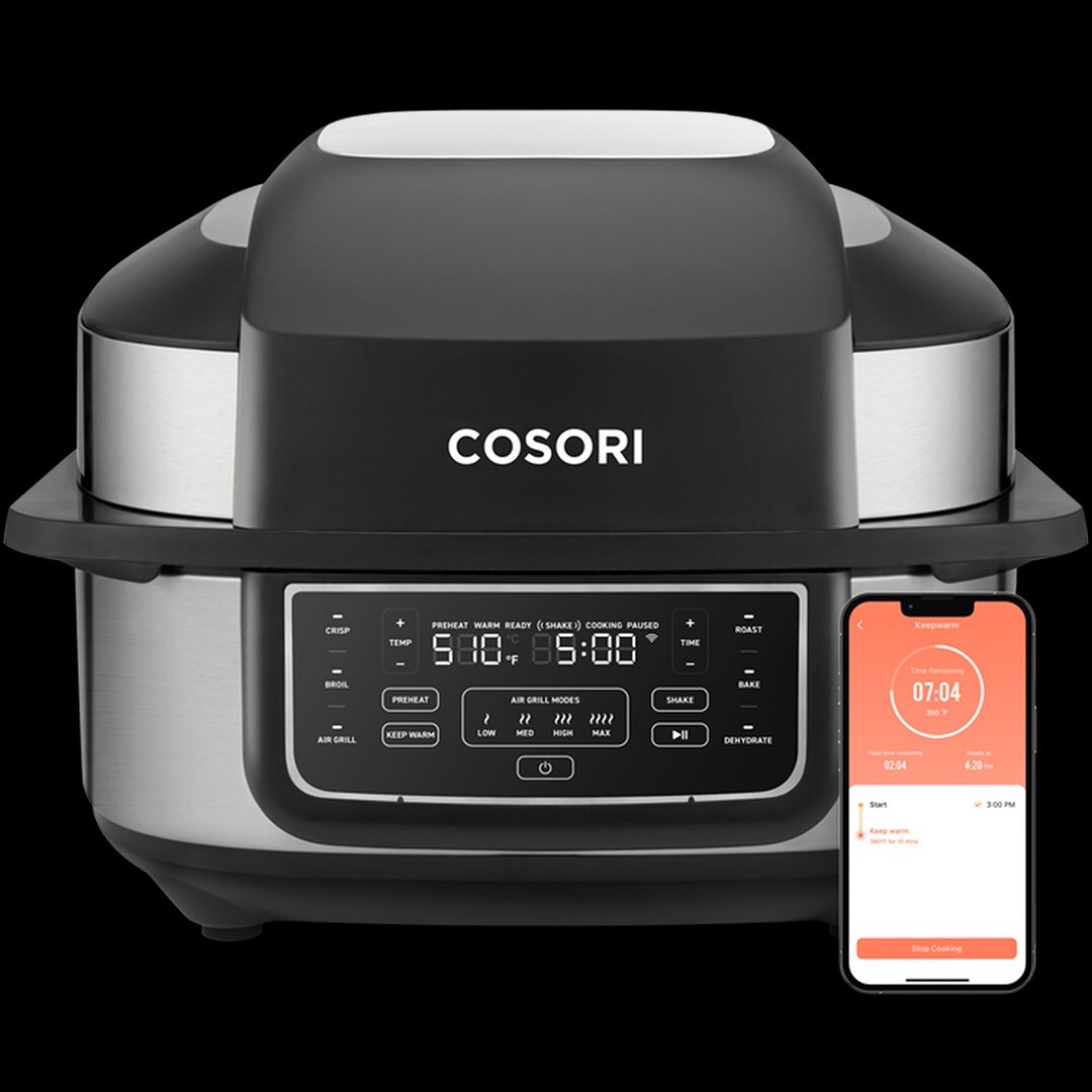 Cosori New Indoor Grill, Smart XL Air Fryer Combo Aeroblaze, 8in1, 6