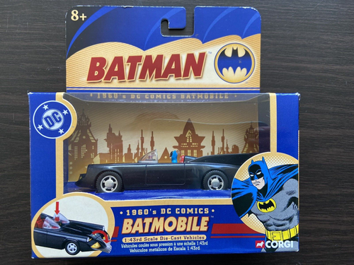 1960's DC Comics Batmobile 2004 Corgi Batman 1:43rd Scale With Figurine - Picture 1 of 6