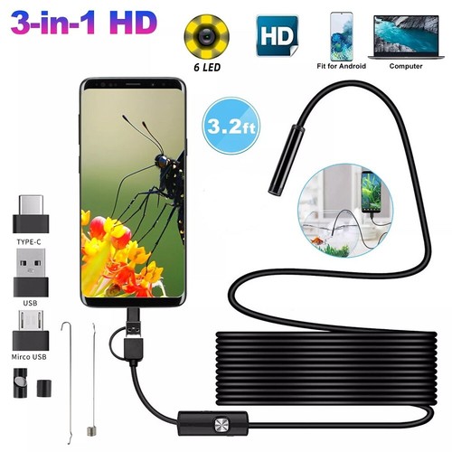 6LED USB Snake Endoscope Borescope HD Inspection Camera Scope for Android Type C - Picture 9 of 24