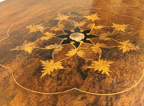 Antique Sewing Table (1840-60) Rare Trumpet shape all Original - Picture 12 of 12