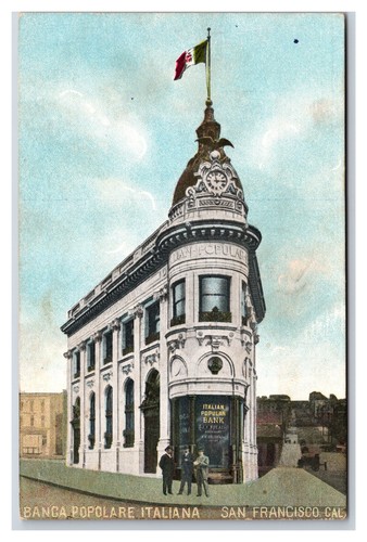 Banca Popolare Italiana Italian Popular Bank San Francisco CA DB Postcard W5 - Picture 1 of 2