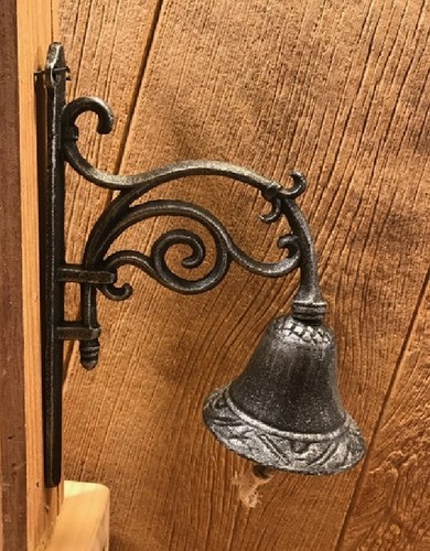 Cast Iron Vine Dinner Bell Wall Mount 10" tall 7 5/8" deep Yard Decor 0184-0262 - Picture 7 of 12