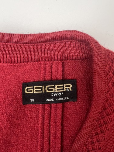 Geiger Tyrol womens wool sweater cardigan Red 38 Austria - Picture 5 of 5