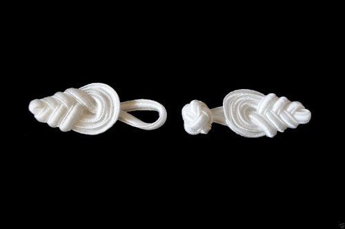 Off white 3" Chinese Frog Button Closure Fastening Knots by 6 pairs - Picture 2 of 2