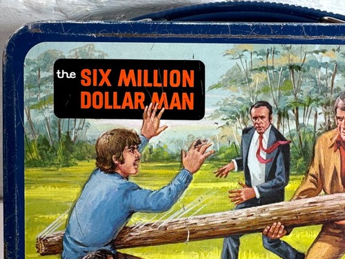 Vintage Aladdin Six Million Dollar Man Lunchbox 1974 Nice Graphics No Thermos - Picture 2 of 20