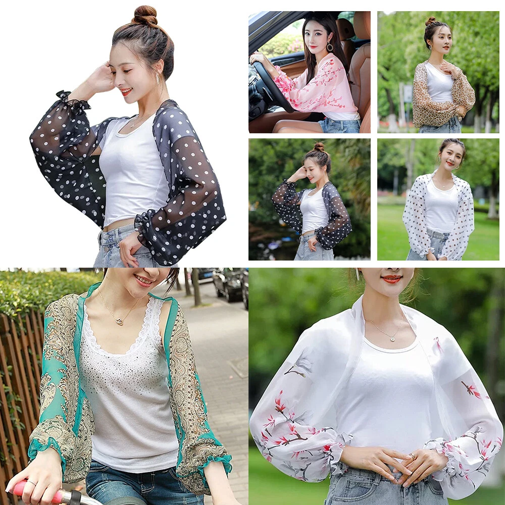 Summer Girls Sun Protection Arm Sleeve Driving Anti UV Shawl Thin Outdoor Cape