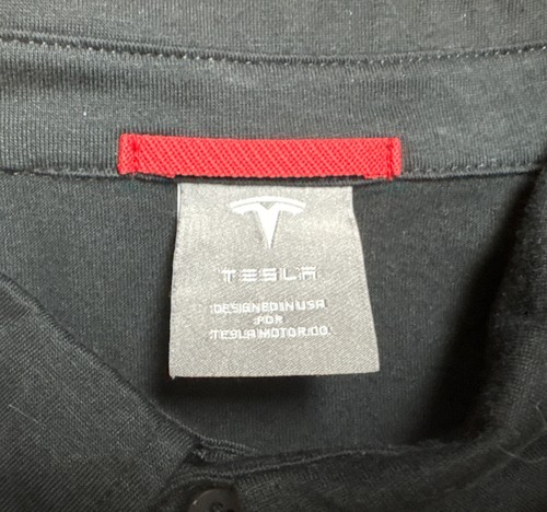 Tesla Poloshirt Herren Gr. XL Kurzarm schwarz mit weißem Logo Golf " - Bild 3 von 6
