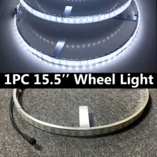 1PC 15.5'' Double Row White Wheel Ring Light Replacement LED Rim Light (Switch)