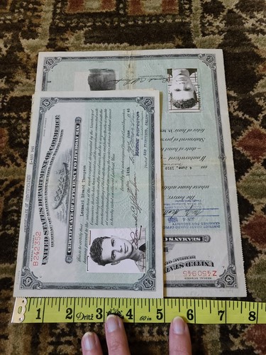 Lote 3 1944 Seamans Certificado ID Puerto San Francisco CA Leonard Thompson - Imagen 19 de 19