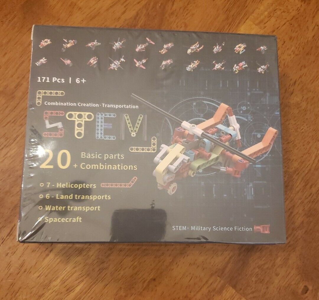Stem 7 helicopters, 6 land transports, water transport, spacecraft. 171 pcs NIB