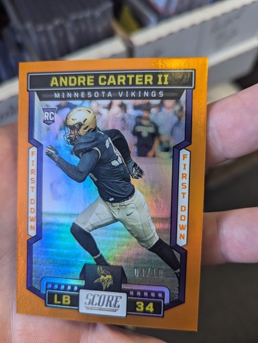 2023 Panini Score Football Andre Carter II RC Gold /10 #375🔥🔥 - Picture 12 of 18