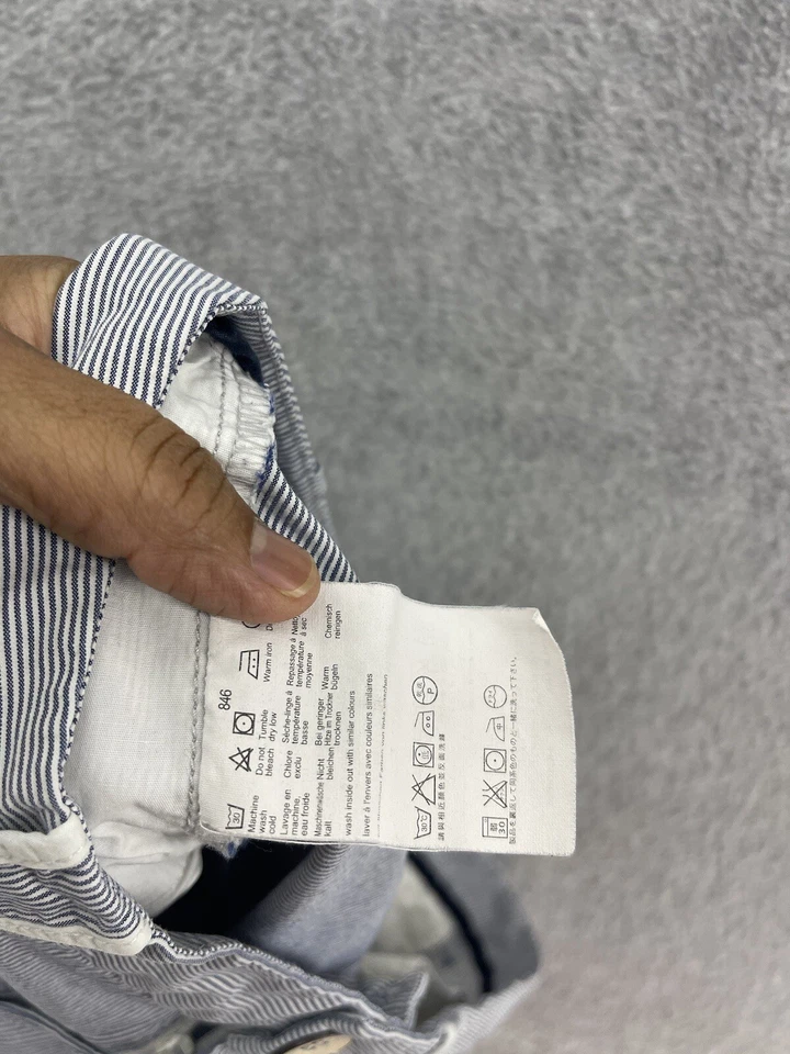 Pantalones cortos chinos Esprit para mujer a rayas talla 12 azul blanco mezcla de algodón Foto 3 de 4