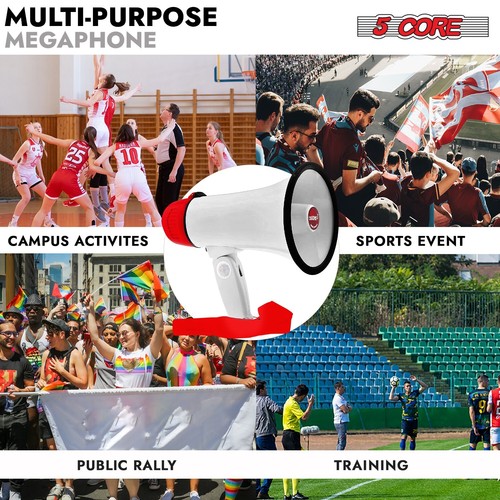 Altoparlante 5Core Megafono Bullhorn Mini 30W Bull Horn Bambini Megafono 800 iarde - Foto 4 di 49