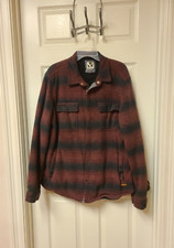Voyager Sherpa Lined Fleece Plaid Flannel Shirt Jacket Shacket Mens XL EXC COND
