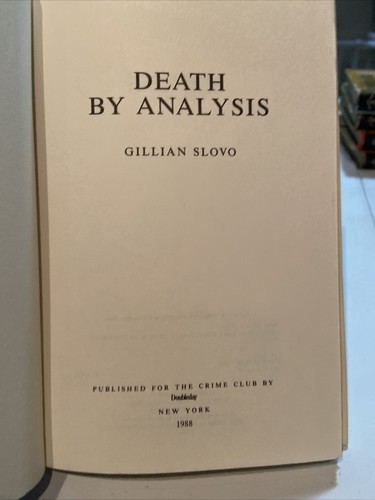 1988 Death By Analysis -A Crime Club Selection Gillian Slovo - Picture 3 of 8