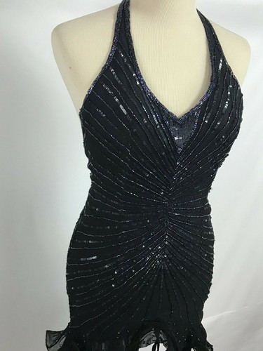 Abito donna Precious Formals senza maniche nero formale impreziosito seta taglia XS - Foto 8 di 11