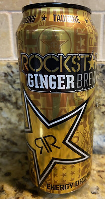 RARE! 2016 ROCKSTAR ENERGY DRINK - GINGER BREW! (1X) Empty 16oz Can!