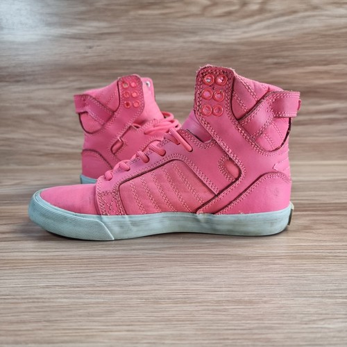Supra Women’s Kids Skytop Pink White Shoes Size US 5.5 Muska 001 No Box - Picture 8 of 13