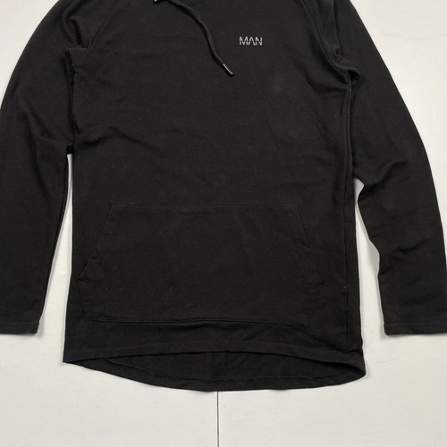 Boohoo Man Hoodie Small Black Sweatshirt Pullover - Picture 3 of 12