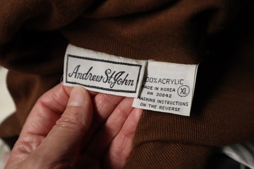 Vintage ANDREW ST. JOHN womens brown turtleneck sweater size XL (NWT) - Picture 3 of 4