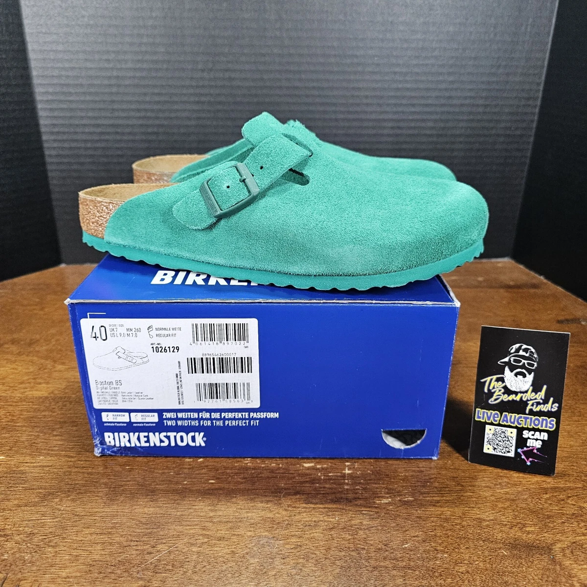 Unisex Birkenstock Boston BS Digital Green Suede Leather Adult W9 