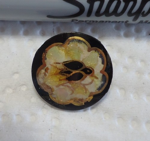 Vintage Watch Crystal Glass BIRD IN FLIGHT Button 11/16" - Picture 4 of 5