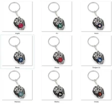 MLB Chrome Glove with Logo in Palm Key Chain by AMINCO -Select- Team Below