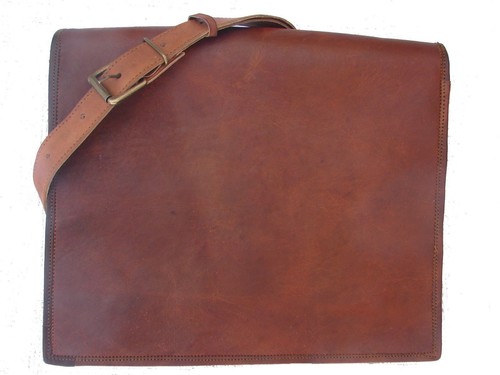 New Style 15" Mens Genuine Leather Large Briefcase Laptop Macbook Messenger Bag - Picture 5 of 8