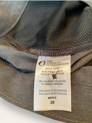 The American Outdoorsman Shorts Mens 38 Grey Flat Front Quick Dry SPF 50 Fishing - Picture 9 of 10