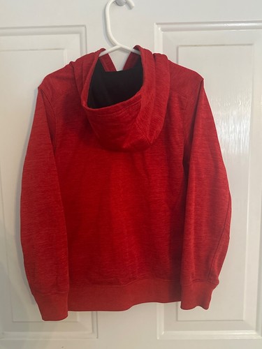 Nike logo Dri-Fit Hoodie Boys or kids 6-7yrs Red Pullover Sweatshirt Polyester - Picture 3 of 5