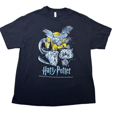Harry Potter Mens Graphic T Shirt Hogwarts Houses Streetwear Fandom Crewneck XL