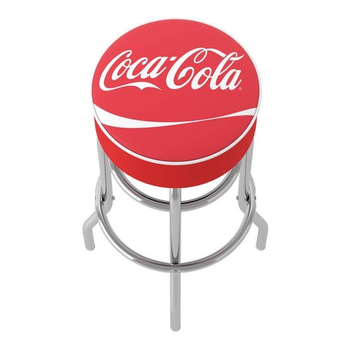 Coca-Cola Logo 31 in. Red Backless Metal Bar Stool with Vinyl Seat - Picture 6 of 7