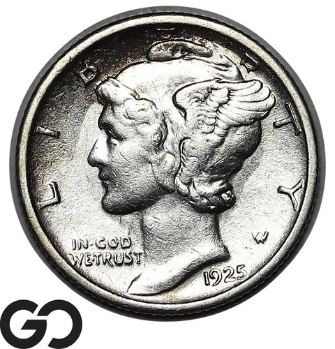 1925-S Mercury Dime Nice Choice AU Better Date