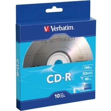 Verbatim Cd-r 80min 700mb 10pk Bulk Box - 120mm1.33 Hour Maximum Recording Time