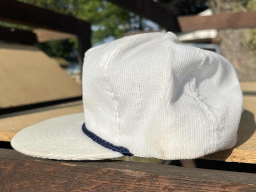 Vintage Pepsi Cola White Corduroy Snapback Baseball Hat - Made in USA - Picture 2 of 8