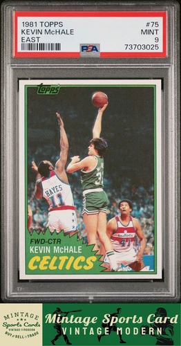1981 Topps - Kevin Mchale - Rookie RC #75 East Boston Celtics Centered PSA 9