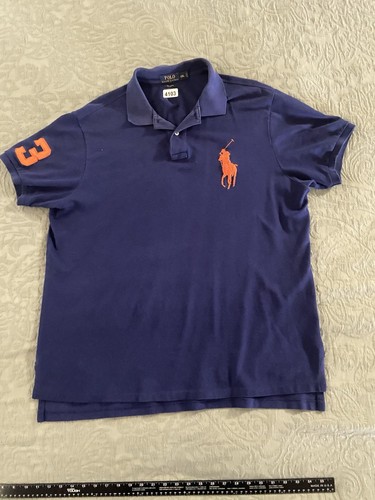 Polo Ralph Lauren XXL Naranja Big Pony Logo #3 Manga Corta Extra Grande Hombres