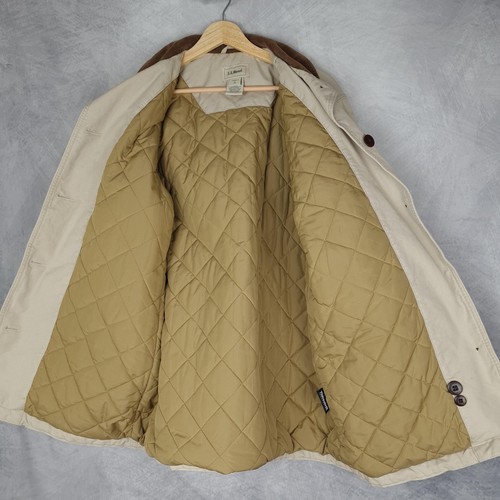 Cappotto LL Bean Barn donna grande marrone trapuntato foderato cappotto lavoro velluto a coste colletto - Foto 11 di 20