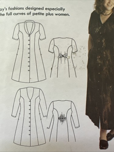 Petite Plus Schnittmuster 302 Prinzessin genähtes Kleid Größe 14-24 ungeschnitten Passformanleitung - Bild 2 von 6