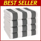 4-Piece Cabana Striped Beach Towels Set