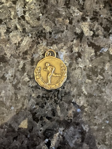 July 4, 1931 Running Relay Medal Pendant Vintage  - Picture 1 of 2