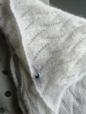 Handarbeit Schal Ajour Mohair Alpaka, ca 55x130cm