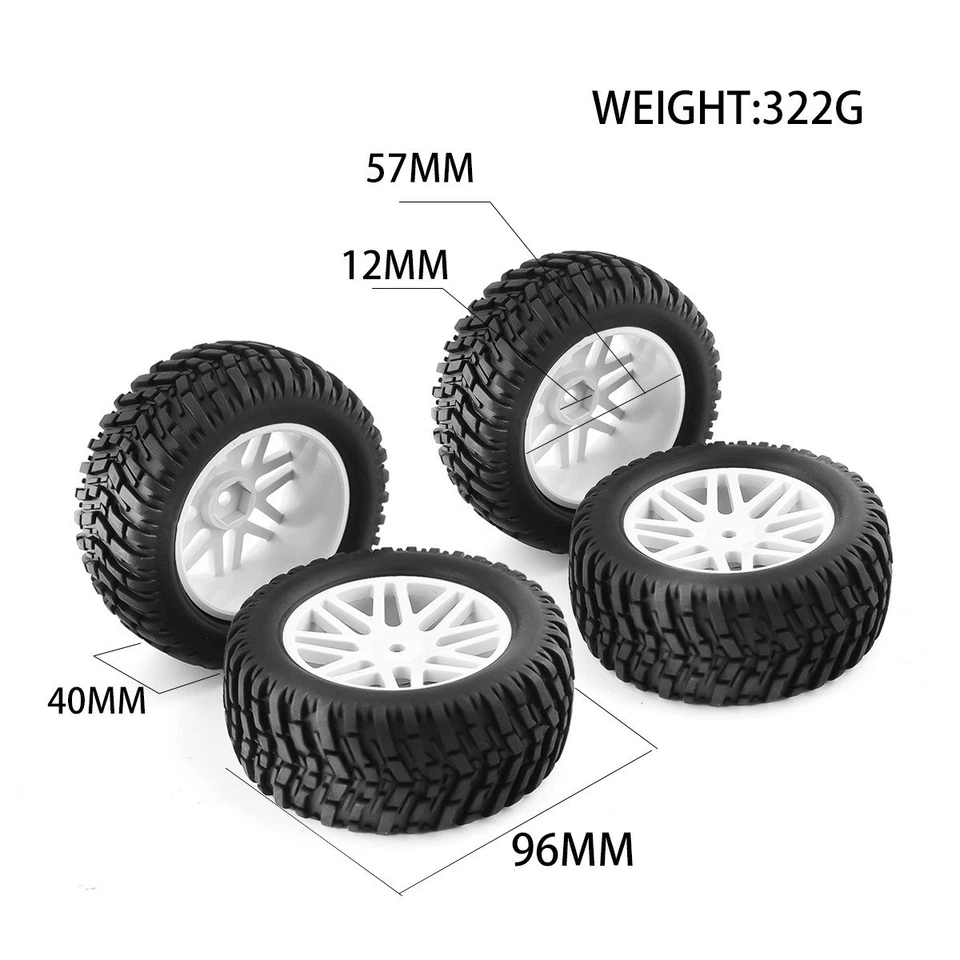 HSP Infinity 1/10 Short Course Truck Tires - 95mm All-Terrain Tires 4 Pcs Set - Image 2 of 4