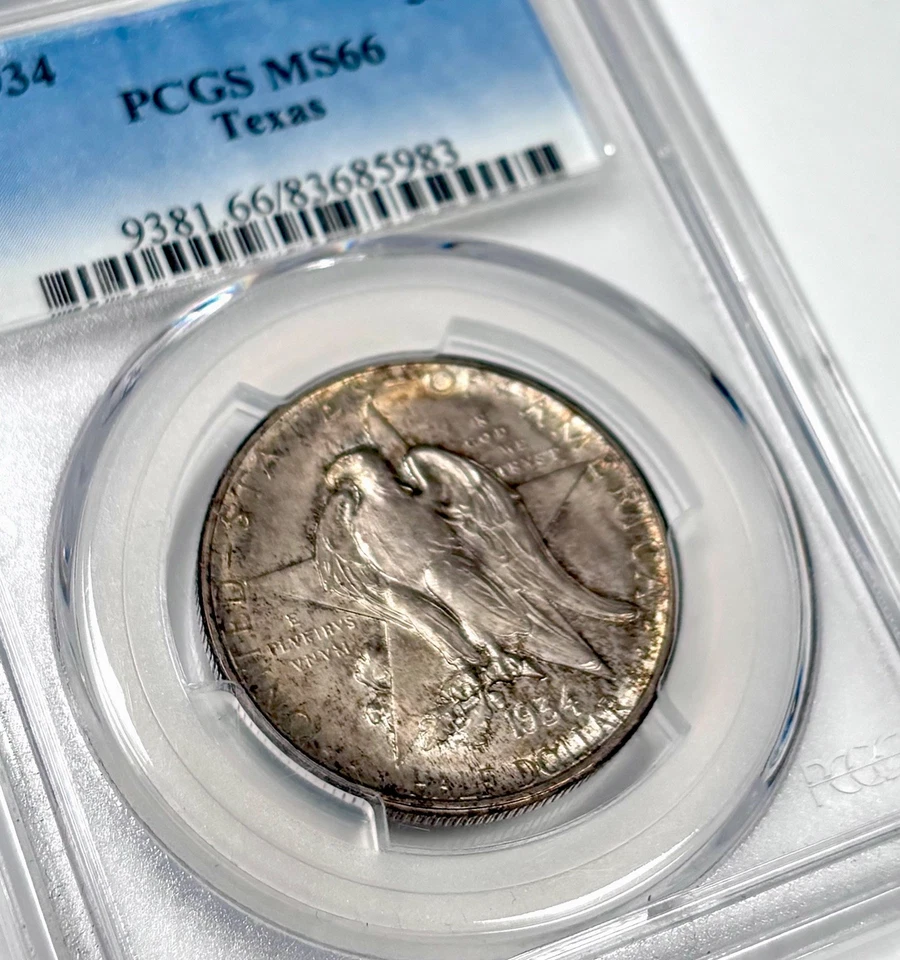 1934 Texas Commemorative Silver Half Dollar MS66 PCGS Certified. Great Strike - Image 4 of 4