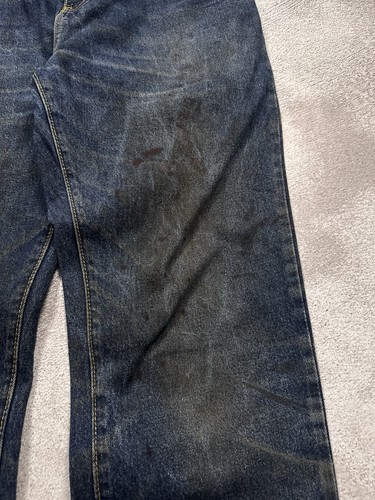 Pantalones de mezclilla pintados estilo Helmut Lang vintage vanguardista desgastados talla 34 para hombre - Imagen 5 de 16